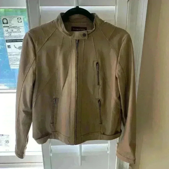 Bagatelle Brown leather jacket. - Picture 2 of 10